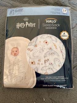 HALO Harry Potter 100% Cotton Sleepsack Swaddle, 3-Way Adjustable Wearable Blanket, TOG 1.5, Harry Potter Messenger, Small, 3-6 Months