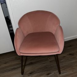 Pink Velvet Accent Chair