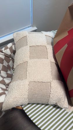 Checkered pillow and throw