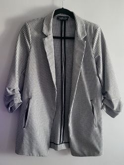 Rachel Zoe Black And White Check Blazer