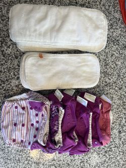 Purple BumGenius Cloth Diapers And Inserts