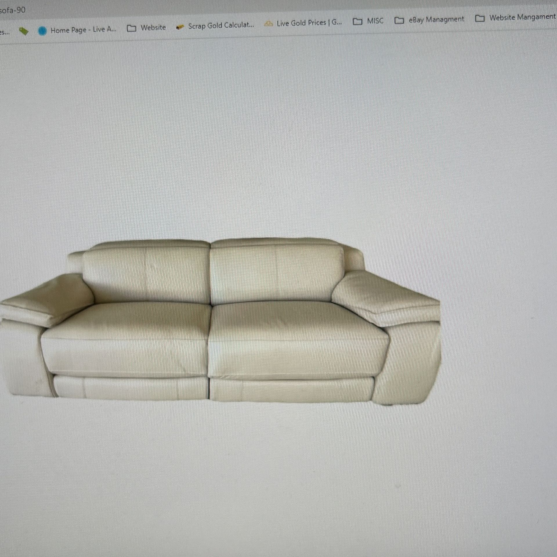 Nicolletti And Calia White Leather Sofa 90 Inch
