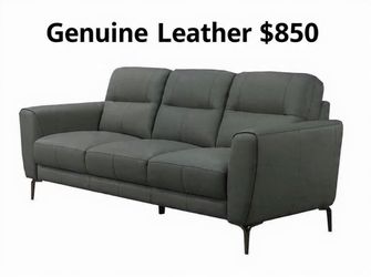 New top grain genuine leather couch / free delivery