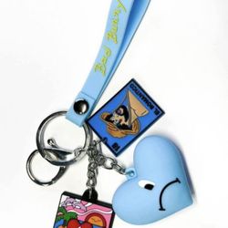 Bad Bunny Charm Key Ring Blue