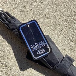 NEW w/ Tag TOTES Brand Black Umbrella Automatic 31” Long Crook Handle 