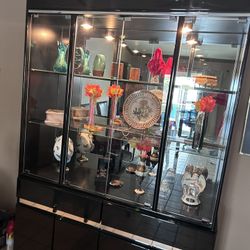 2 Piece Lighted China Hutch 