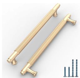 Romatee 10 Pack Gold Cabinet Drawer Pulls Handles 7.5 Inch Hole Center