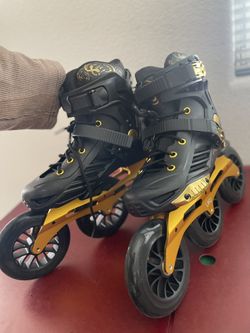 LIKU Black 3WD Inline Skate,3 Wheels Racing Skate Unisex