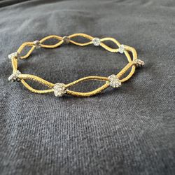 Alexis Bittar Braided Bracelet, Gold With Pave
