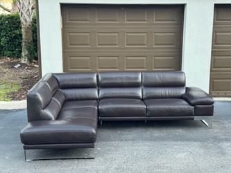 Sectional Couch/Sofa - Real Leather - Brown - Delivery Available 🚛