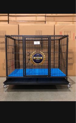 Dog pet cage kennel size 37” medium with plastic grid and tray new in box 📦