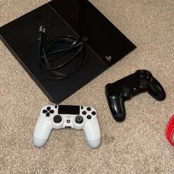 PlayStation 4 With Two Wireless Controllers. 