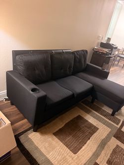 Brand NEW 3-Seat Modern L-Sectional Sofa w/ Chaise Lounge & Cup Holders - Never Used
