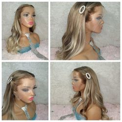 Sand BLONDE Ombre Lace Front Wig 16 Inch with Layers