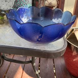 Vintage Arcoroc France Cobalt Blue Bowl