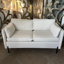 Back Mid Century Fabric Modern Loveseat