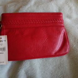 Red Lanebryant Leather Wristlet 