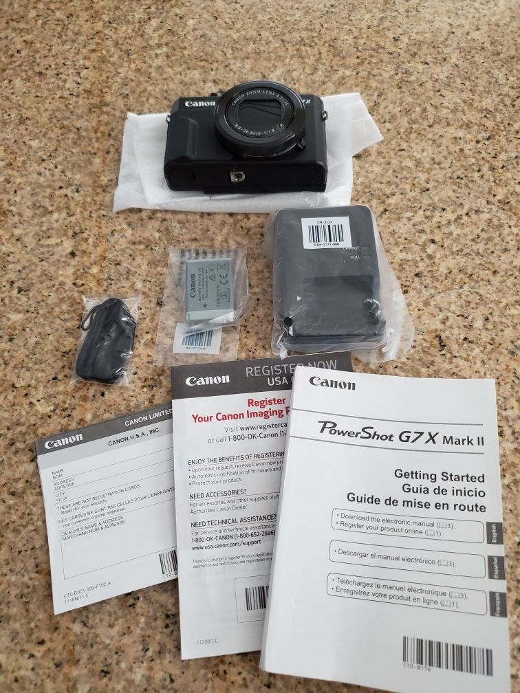 Canon Powershot G7 X Mark II Black New