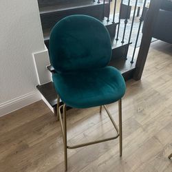 Cosmopolitan Green Velvet Brass Stools Set Of 2