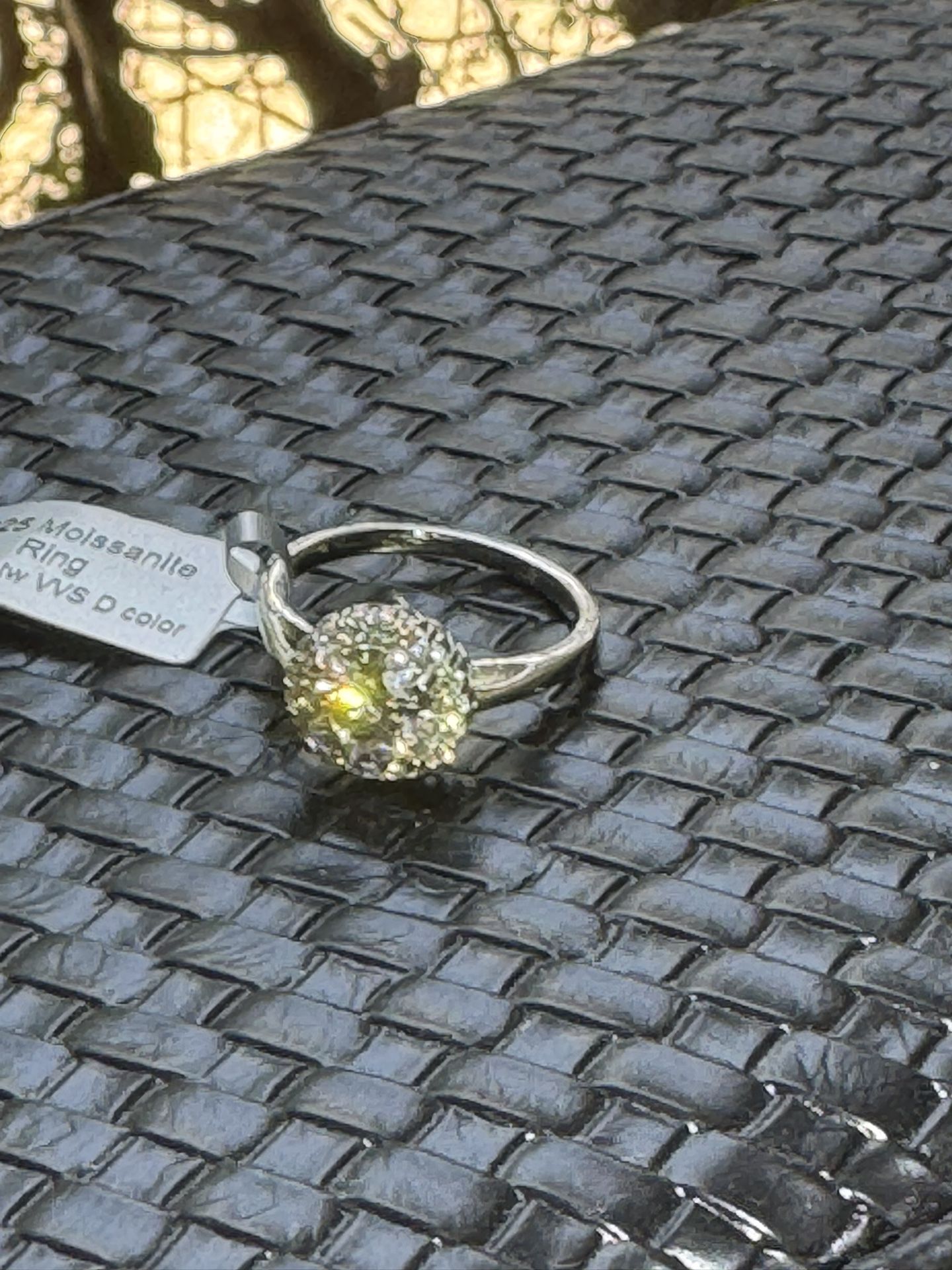Women’s Size 8 Ring, Promise Ring, Travel Ring Moissanite 925 Silver With Detailed Setting