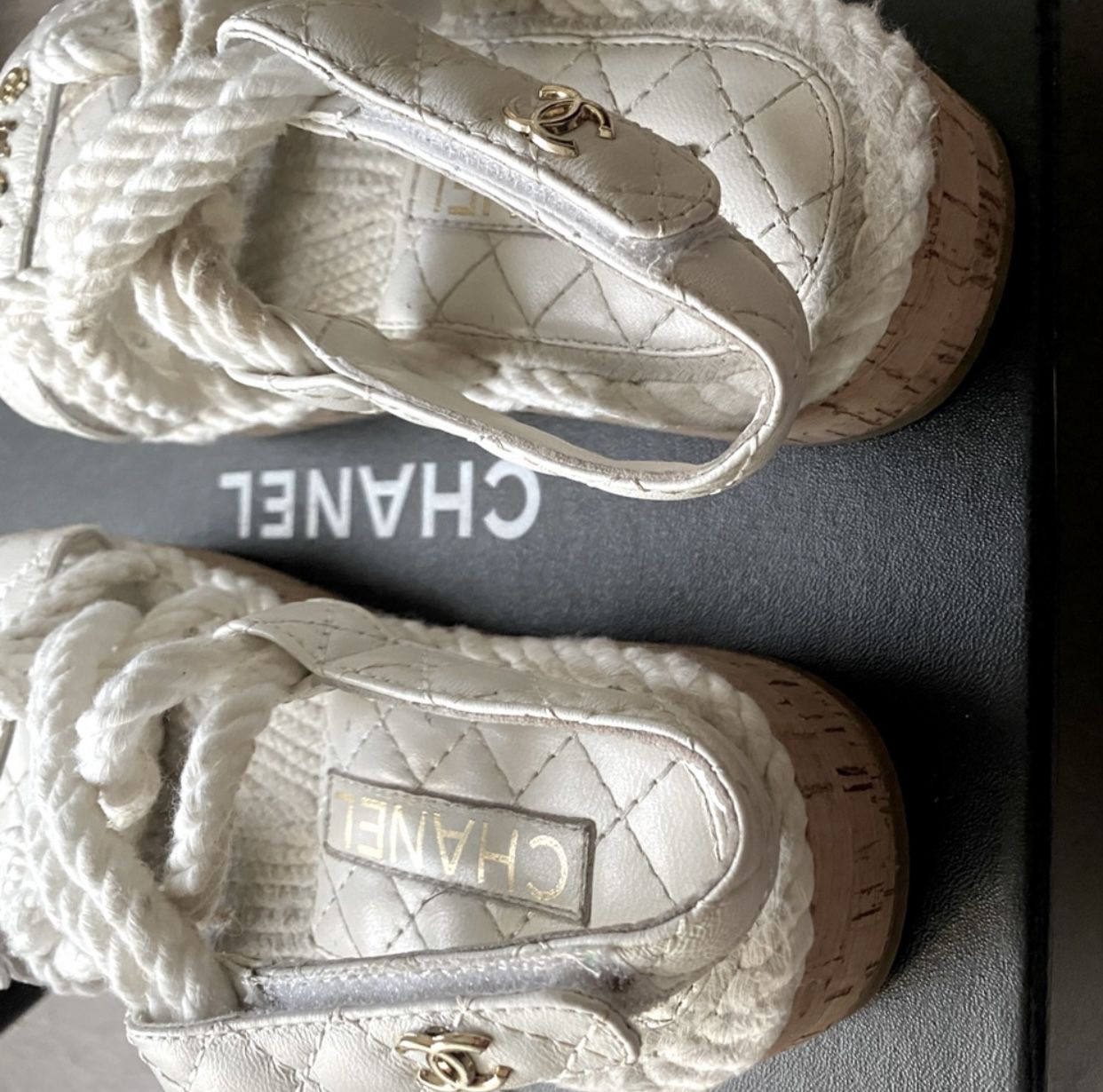 White Chanel Rope Sandals for Sale in Los Angeles, CA - OfferUp