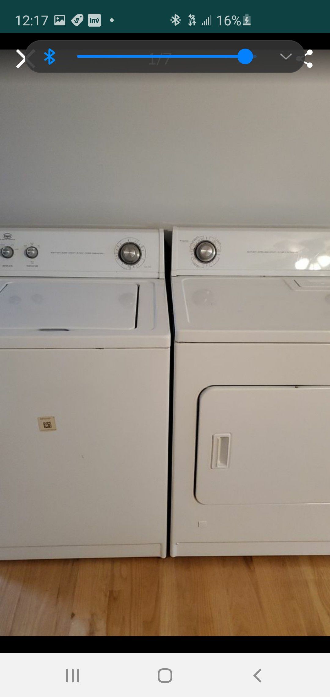 Roper Washer and gas Dryer
