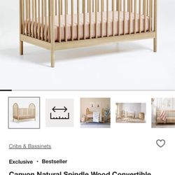Canyon Natural Spindle Wood Convertible Baby Crib by Leanne Ford
