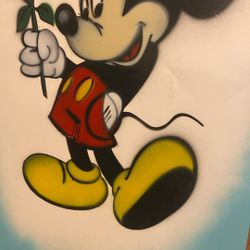 Airbrush Mickey With A Rose Picture 