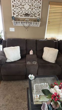 Dark Brown reclining loveseat