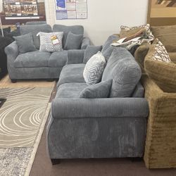 Grey Sofa & Loveseat 