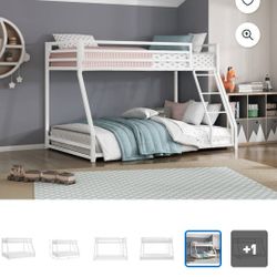 White Metal Bunk Bed FRAME ONLY