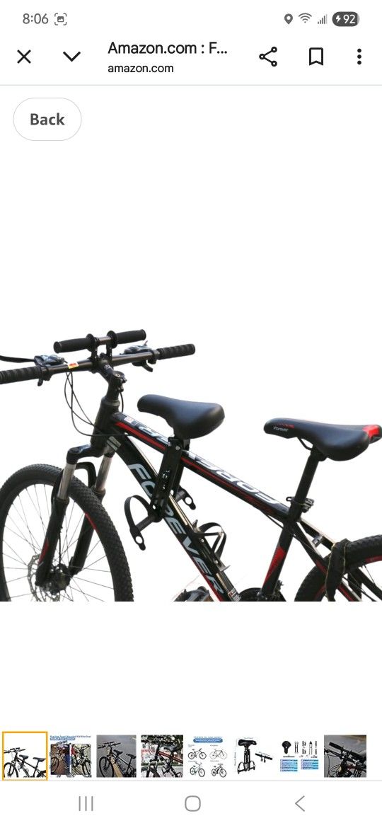 Fuairmee Kids Bike Seat and Handlebar, Child Bike Seat Detachable, Front Mounted Toddler Bike Seat Compatible with All Adult Mountain Bikes
