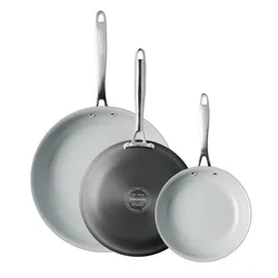 Tramontina 3 piece hard anodized fry pan cooking set non stick ceramic