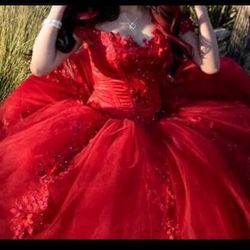 Red Quinceñera Dress