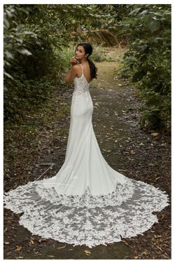 SOFT CREPE AND LACE WEDDING DRESS 