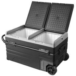  978# Car Refrigerator, 12 Volt Car Refrigerator Fridge, 115 L Dual Zone Portable Freezer with Wheels and Handle, -4℉-68℉, 12/24V DC and 100-240V AC C