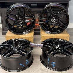 (Set of 4) 19’ Inch Mercedes Benz OEM Factory Genuine Wheels Rims 19x8.5/9.5 offset 38 5x112 Gloss Black