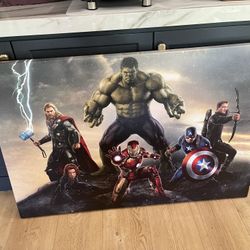 Avengers Mounted Painting - 36”x24”