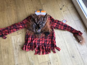 Kids large Werewolf head costume with matching shirt