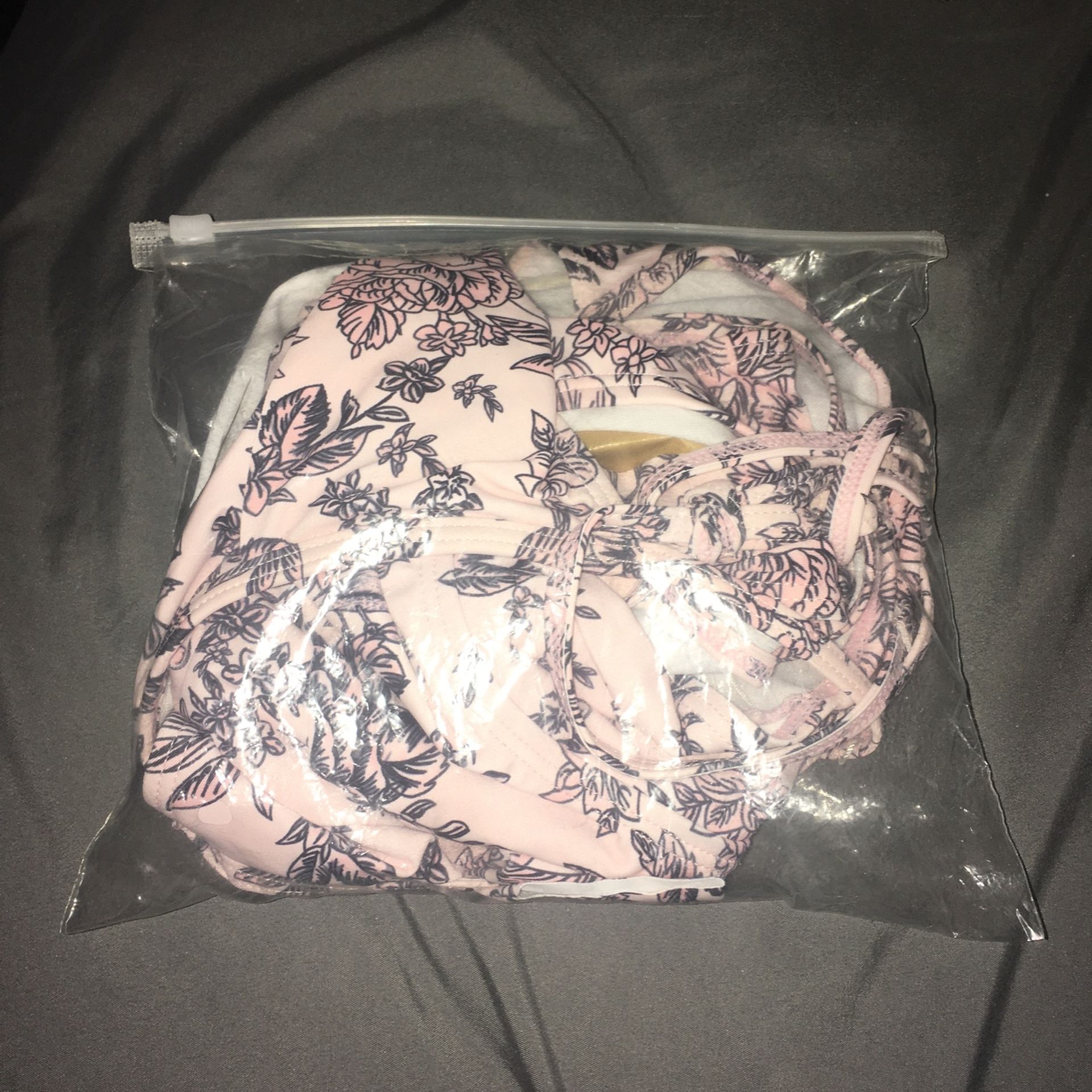 MAVIS LAVEN Women Tropical Print Monokini Floral Print One Piece Swimsuit Pink Large