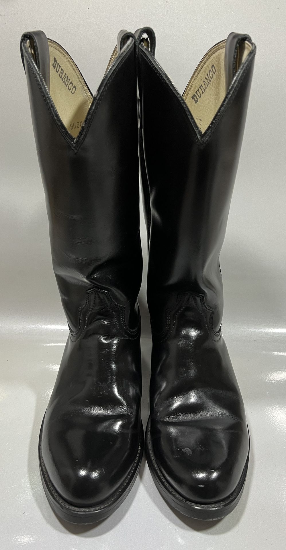 Durango 9690 Men’s Size 7.5EE Black Smooth Leather Western Cowboy Pull On Boots