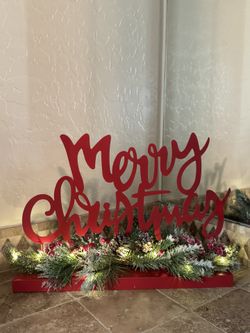 Light-Up “Merry Christmas” Tabletop Sign
