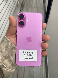 Pink iPhone 16 unlocked. Cash or $50 down w approval