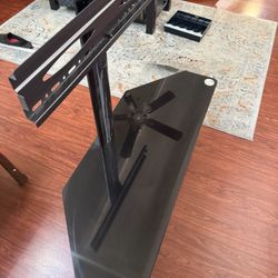 Swivel Floor TV Stand With Shelves