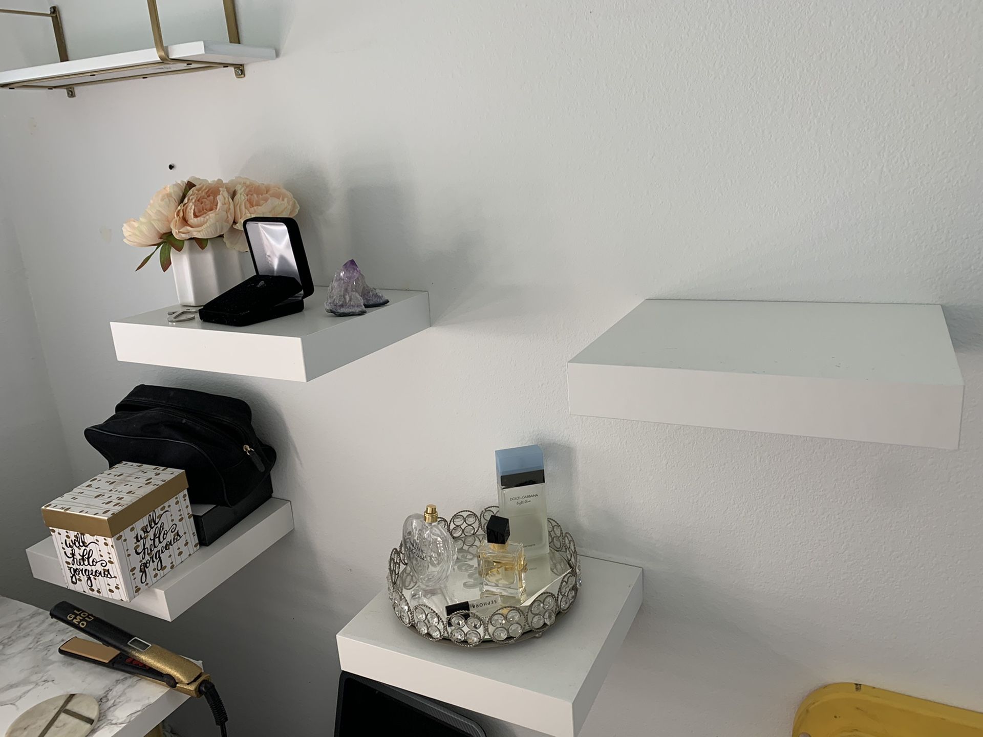 IKEA white floating shelves x4