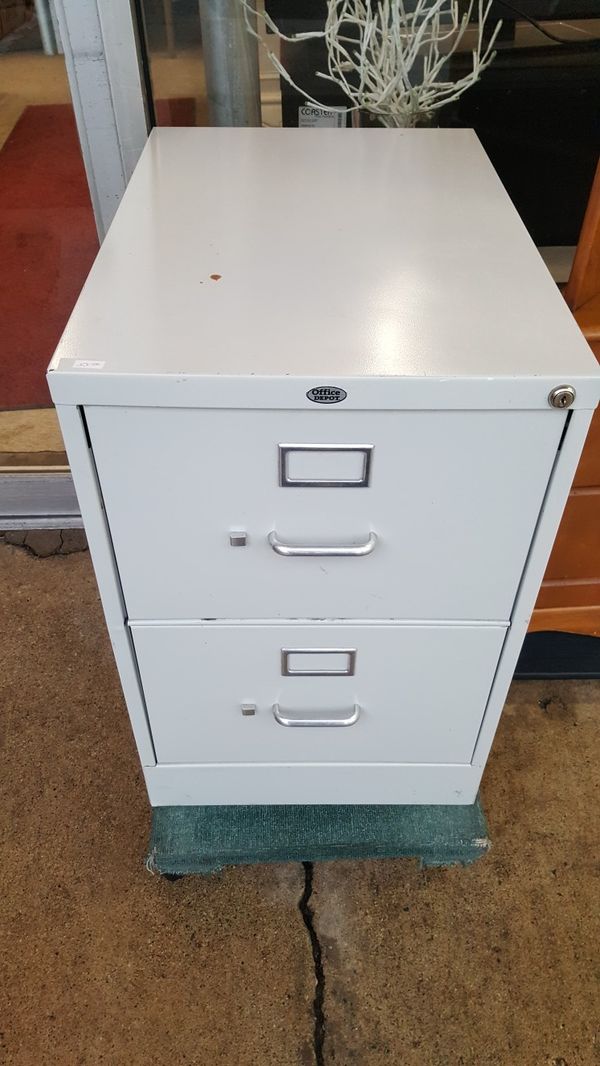 Office Depot 2 Drawer Locking Legal File Cabonet For Sale In