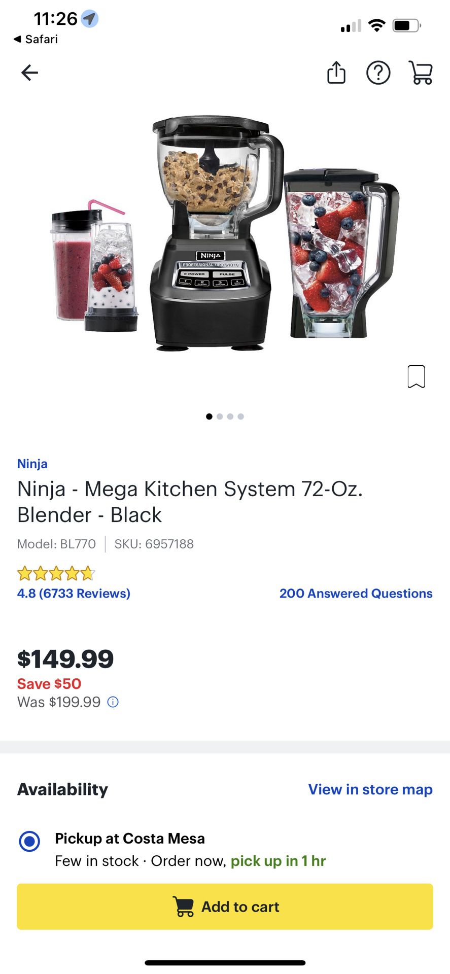 Ninja Mega Kitchen System 72 Oz Blender/1500W Motor to Blend Frozen Items  for Sale in San Francisco, CA - OfferUp