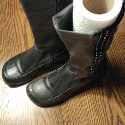 George Rita Little Girl Black Boots with zipper Size 3