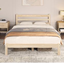 Full size wood bed frame