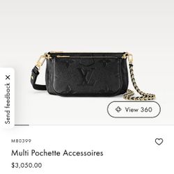 Louis Vuitton Crossbodys 1 Purse 2 Bags Black Embossed Leather New